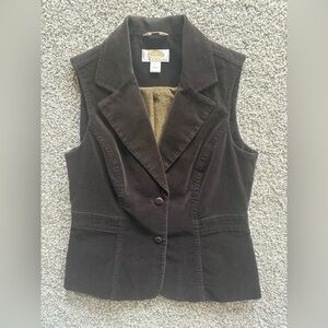Women's Brown Fine Corduroy Vest
